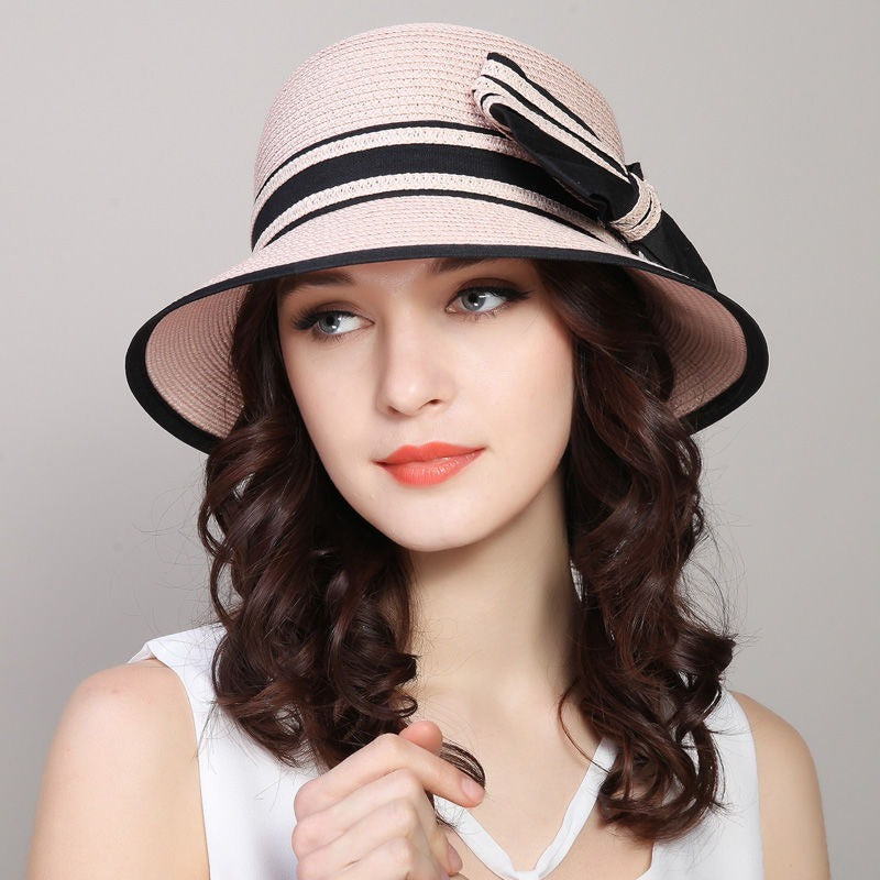 1pc Sun Hat; Beach Hat; Sun Protection; Foldable; Ribbon Hat; Women's Hat; Colors: Milky White/White/Beige/Pink/Brown Doba